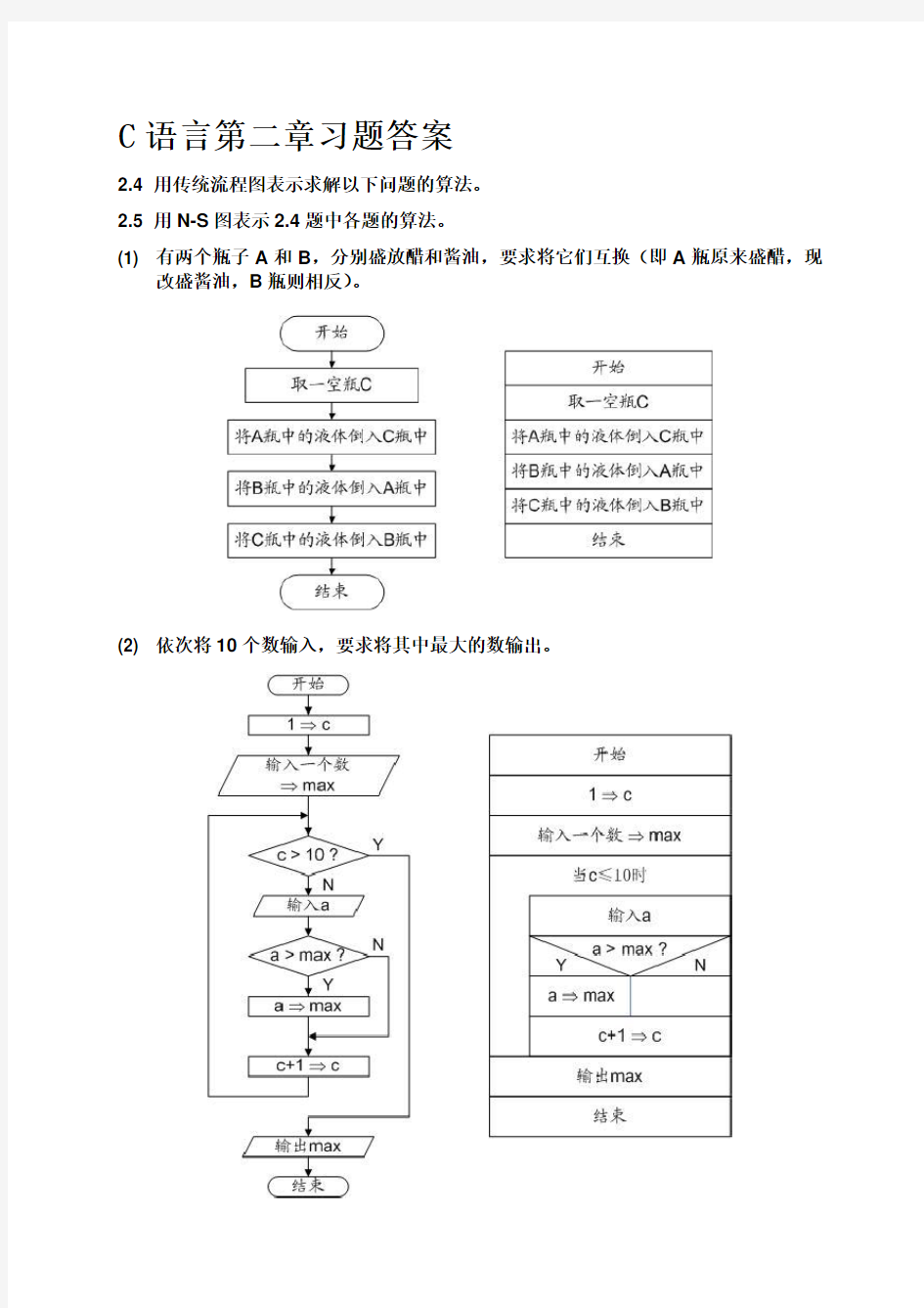 C语言第二章习题2.4和2.5答案