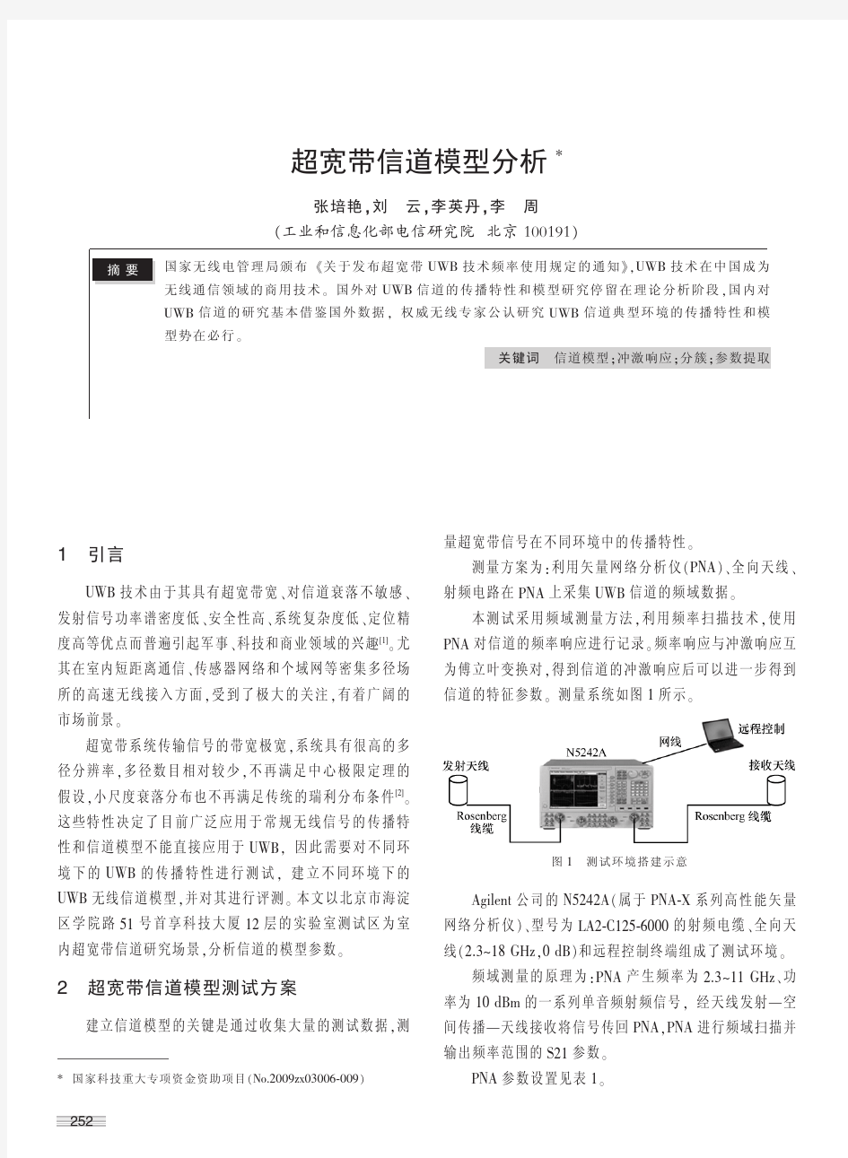 超宽带信道模型经典分析