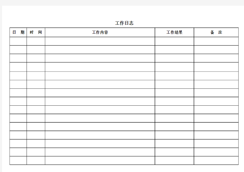 工作日志表格模板