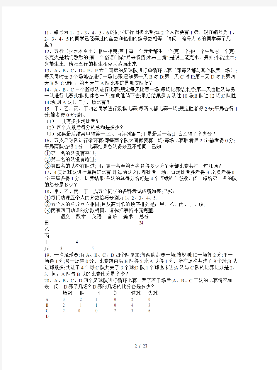 【小学数学】六年级数学思维训练题(有答案及解析)