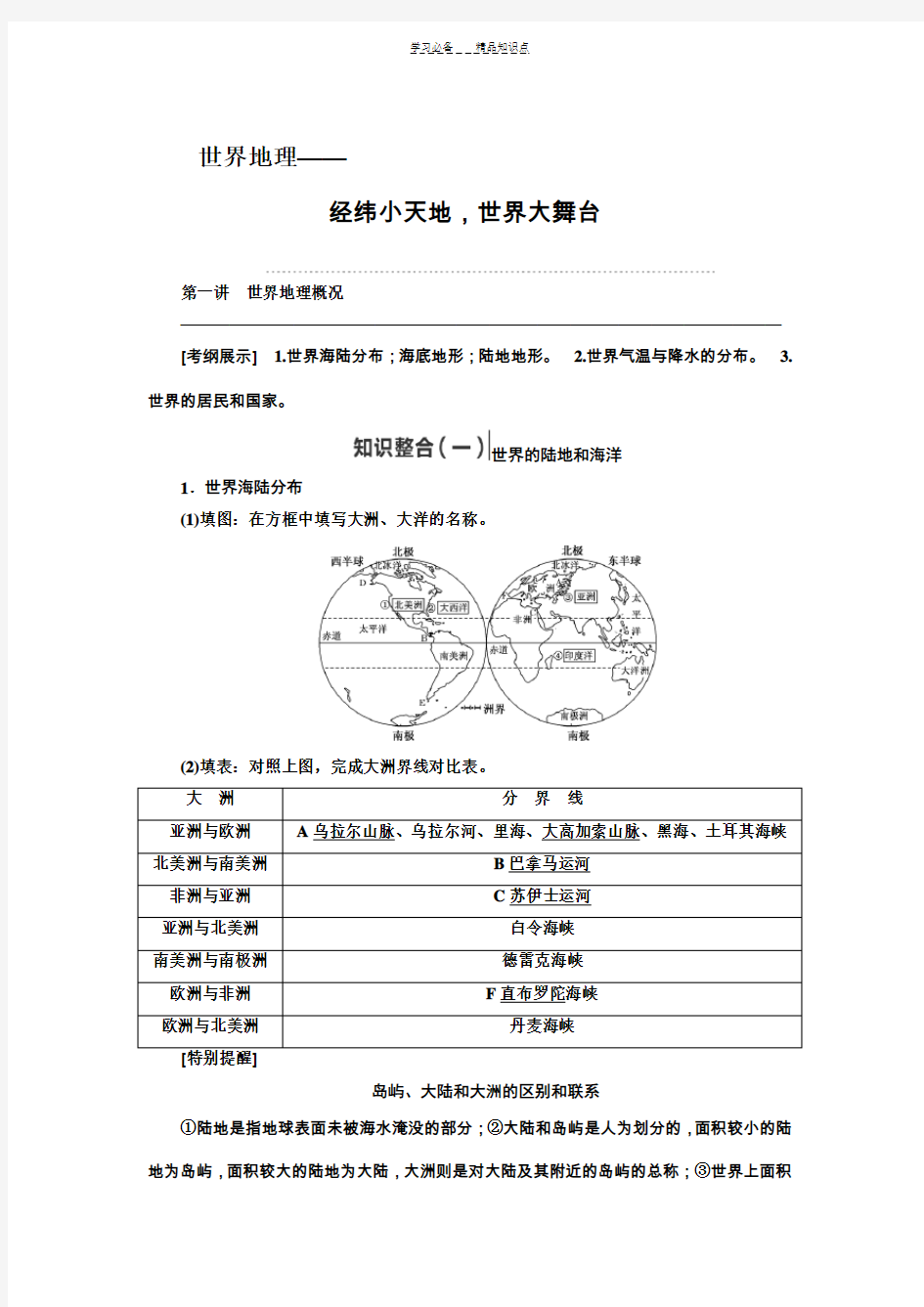 世界地理知识点总结