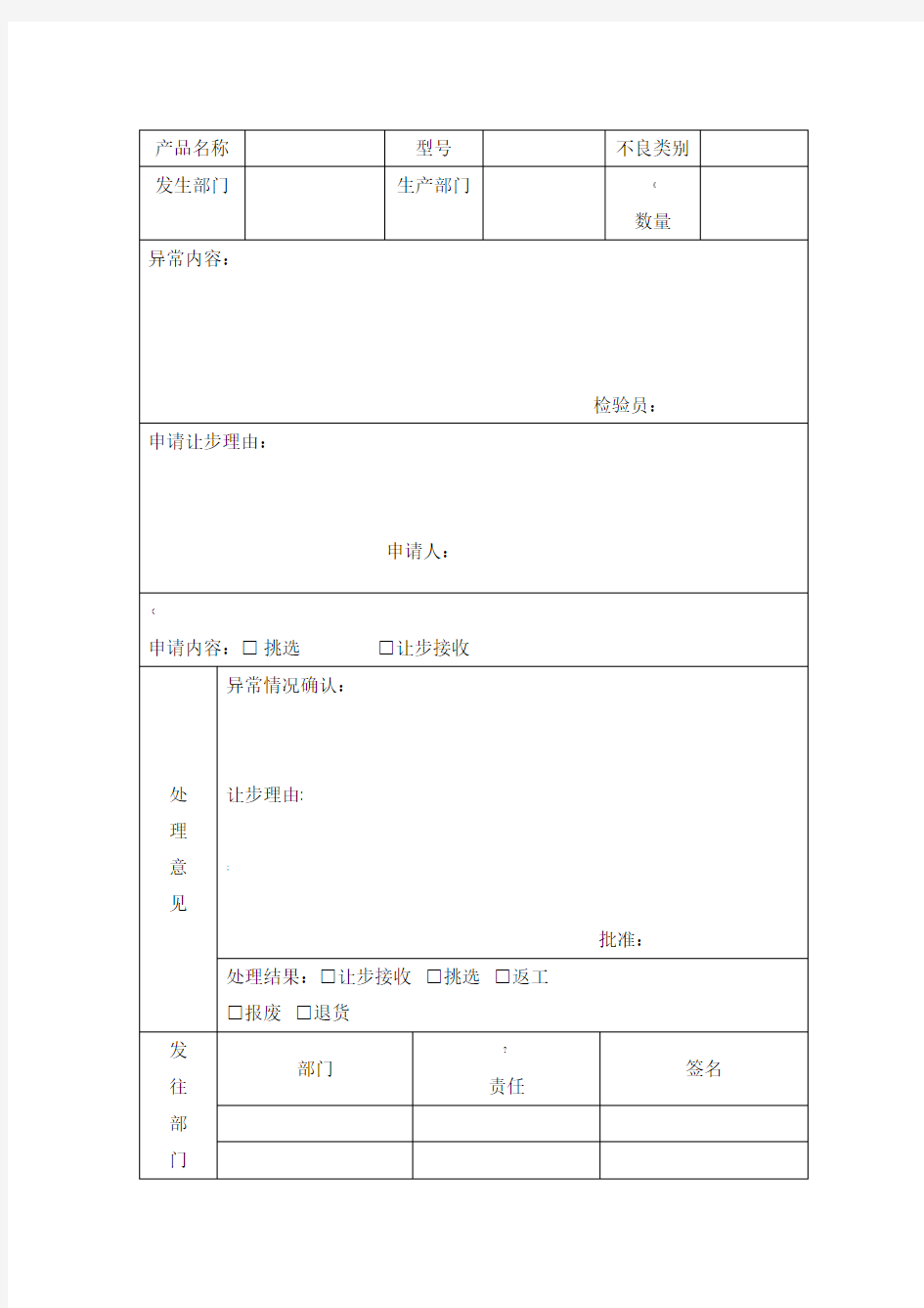 27不合格品让步放行申请单