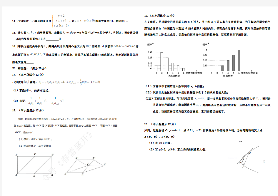 衡水中学2020高三文科数学测试