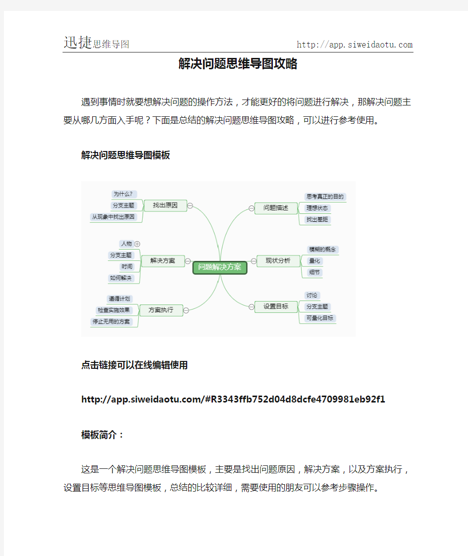 解决问题思维导图攻略--迅捷思维导图