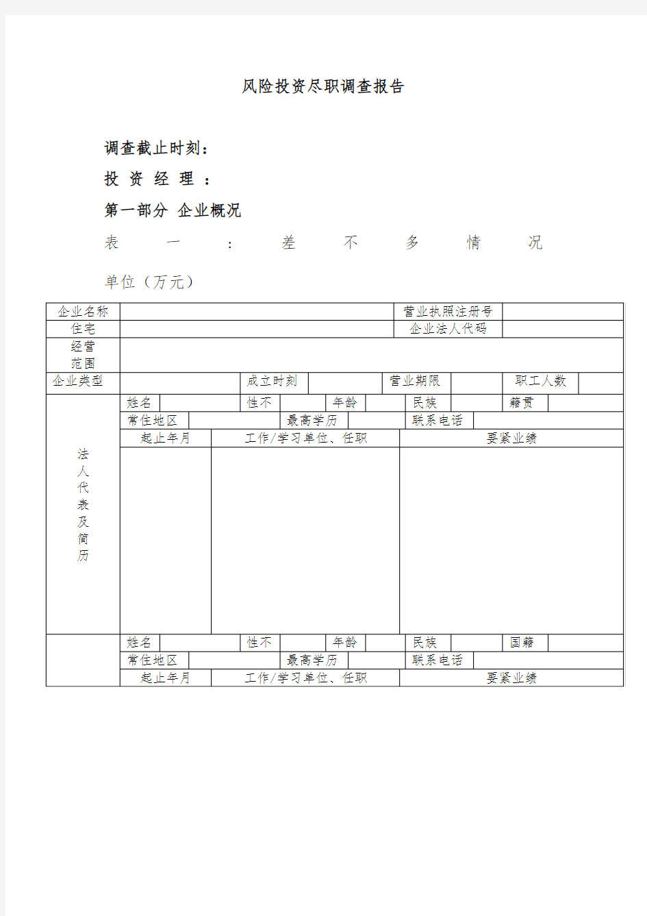 风险投资调查分析报告