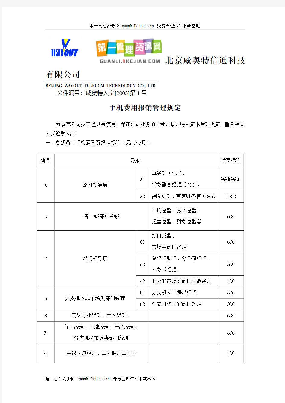 手机费用报销管理规定_