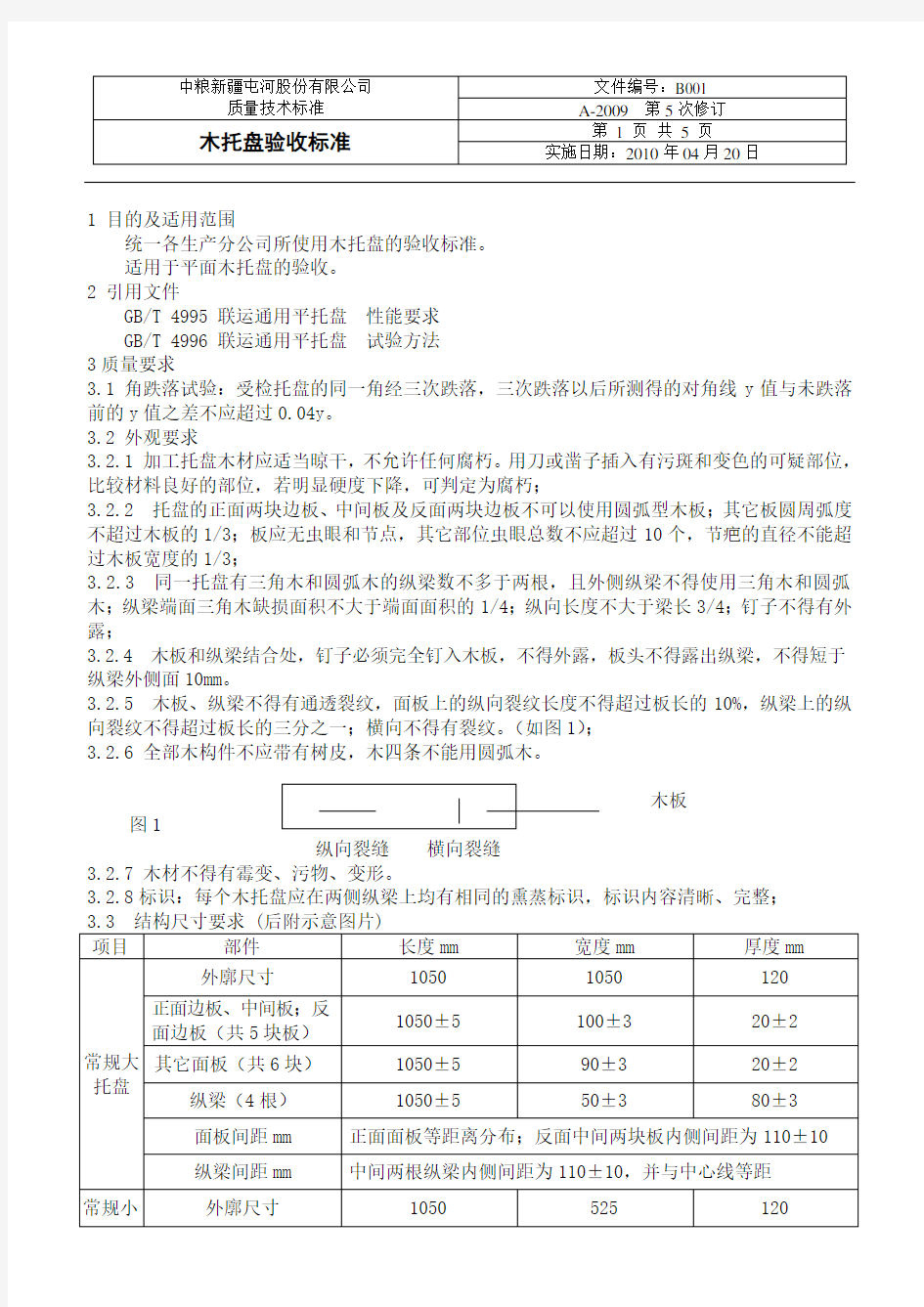 B001木托盘验收标准(第5次修订)