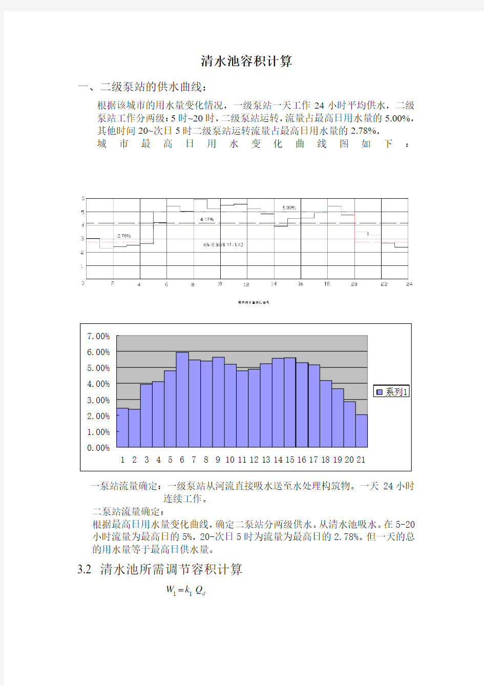 怎么计算清水池容积