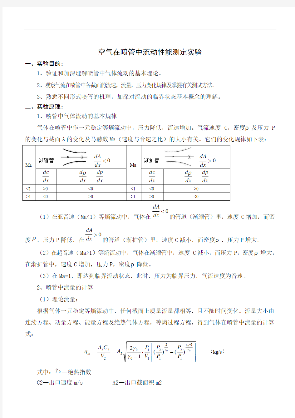 热力学喷管实验指导书