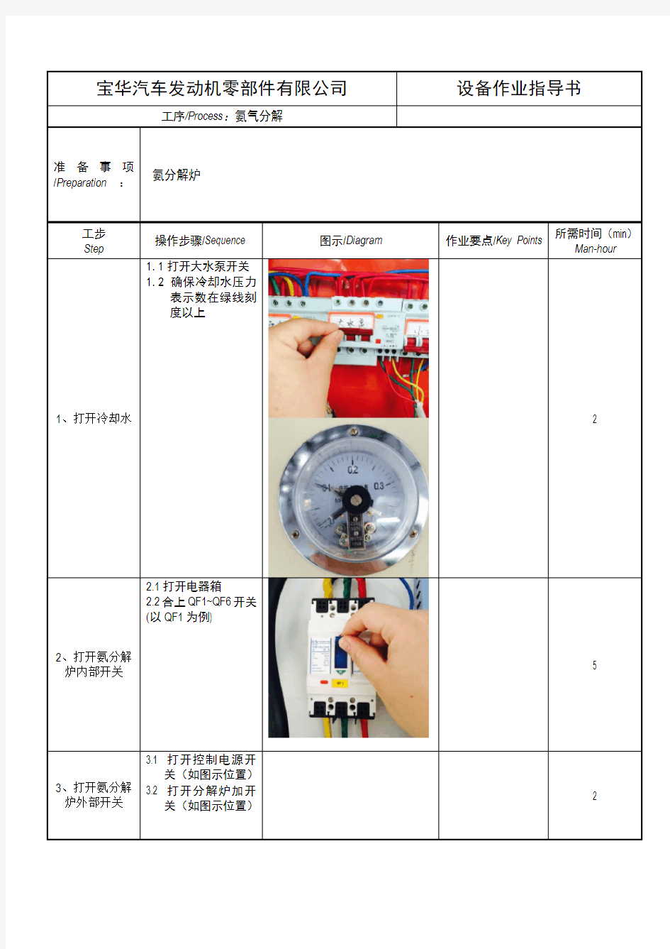 氨分解炉操作指导书