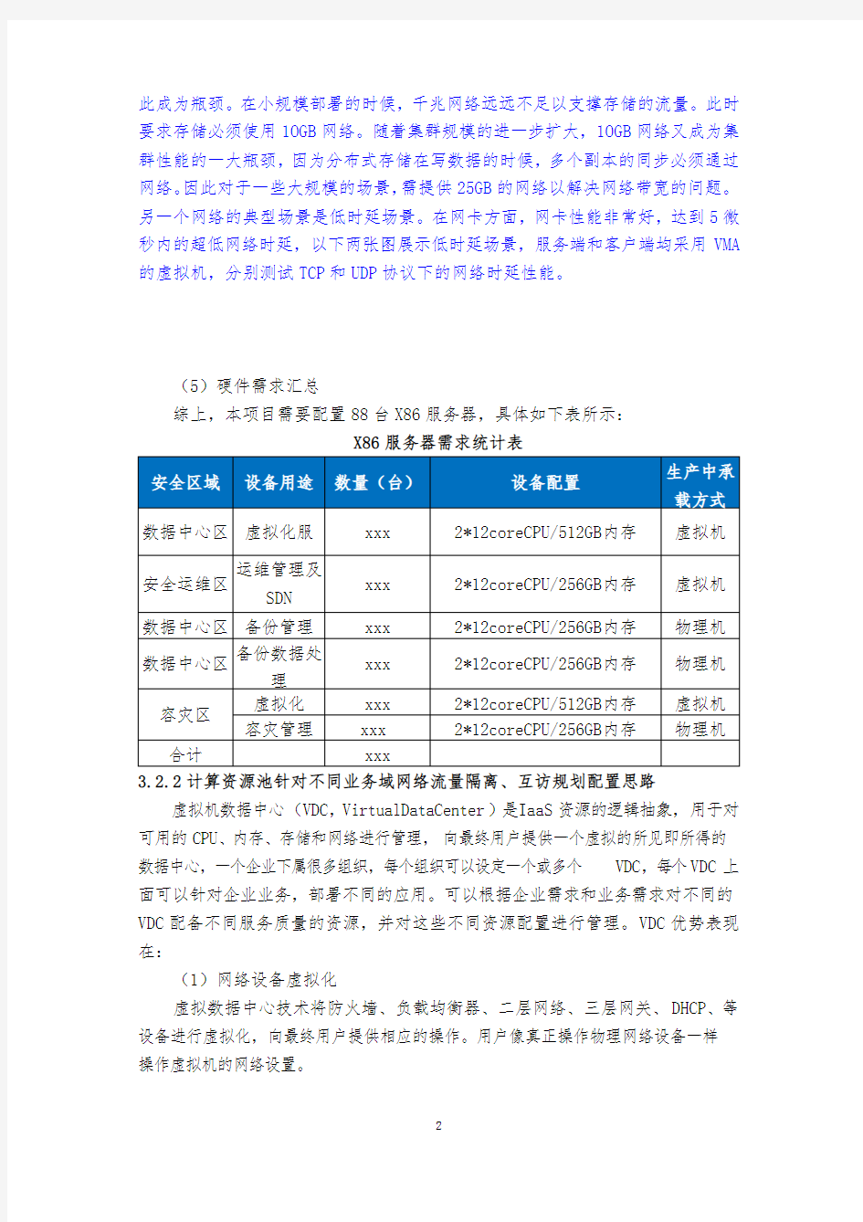 数据中心-IDC计算资源池系统及软件规划配置方案