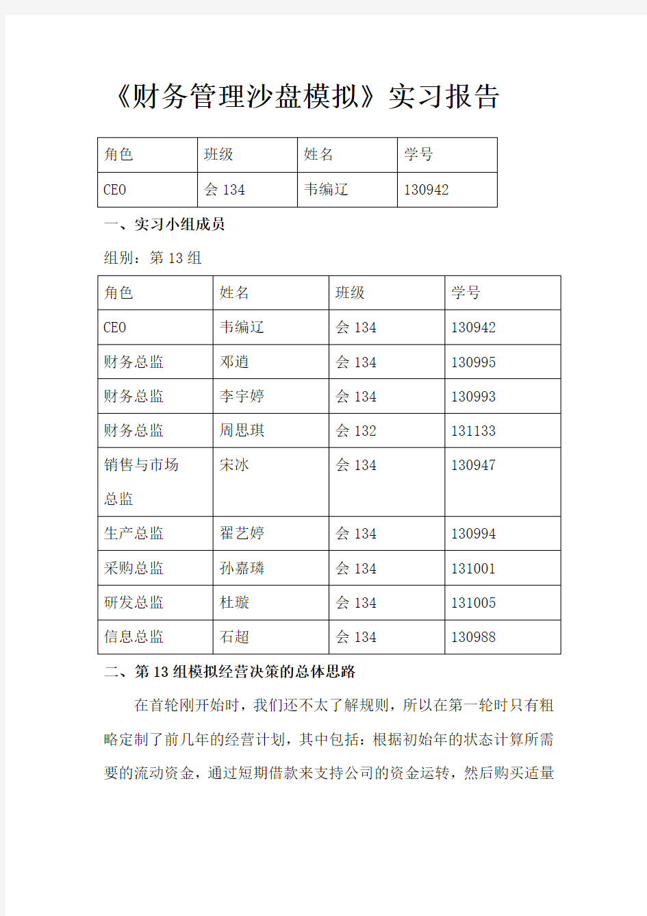 财务管理沙盘模拟实习报告 (2)