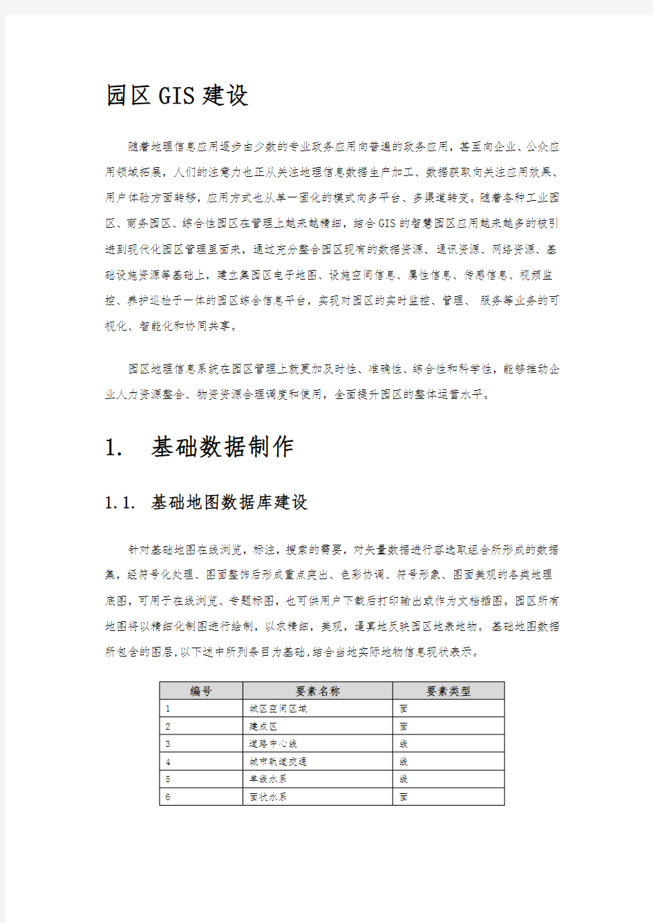 园区GIS信息化管理系统建设方案详细