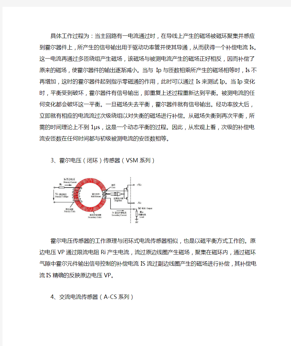 霍尔电流传感器工作原理