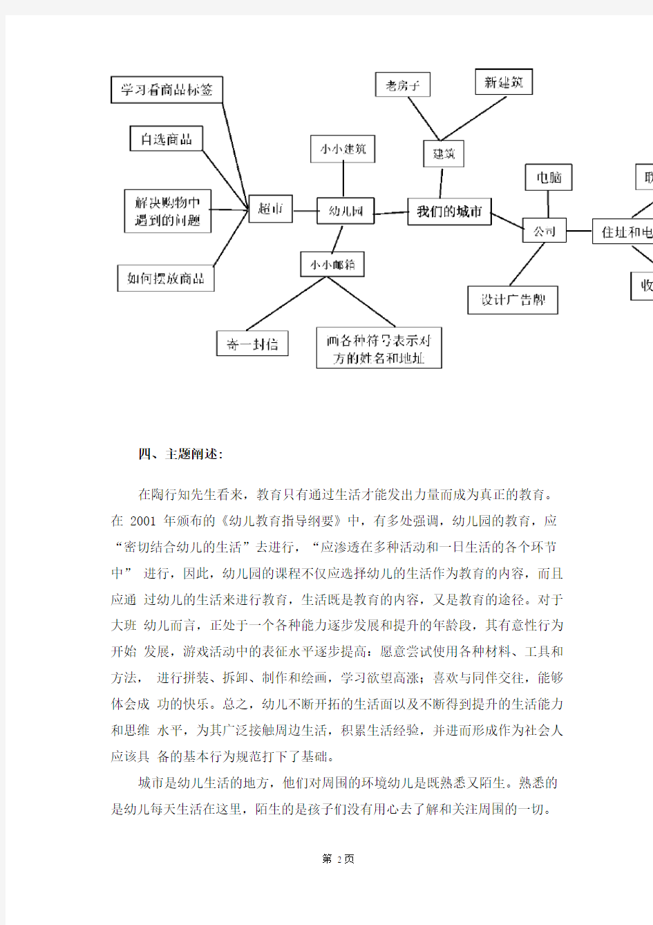 大班探索性主题活动《我们的城市》