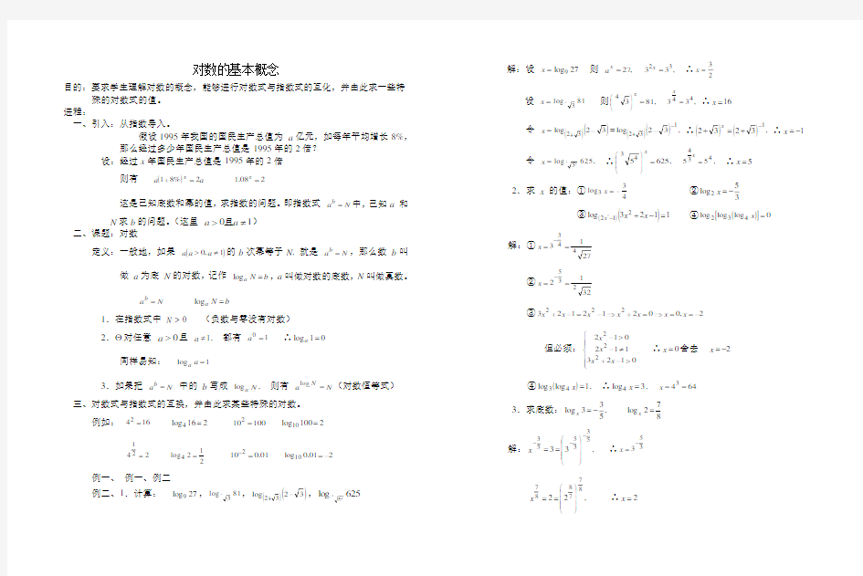 对数的基本性质