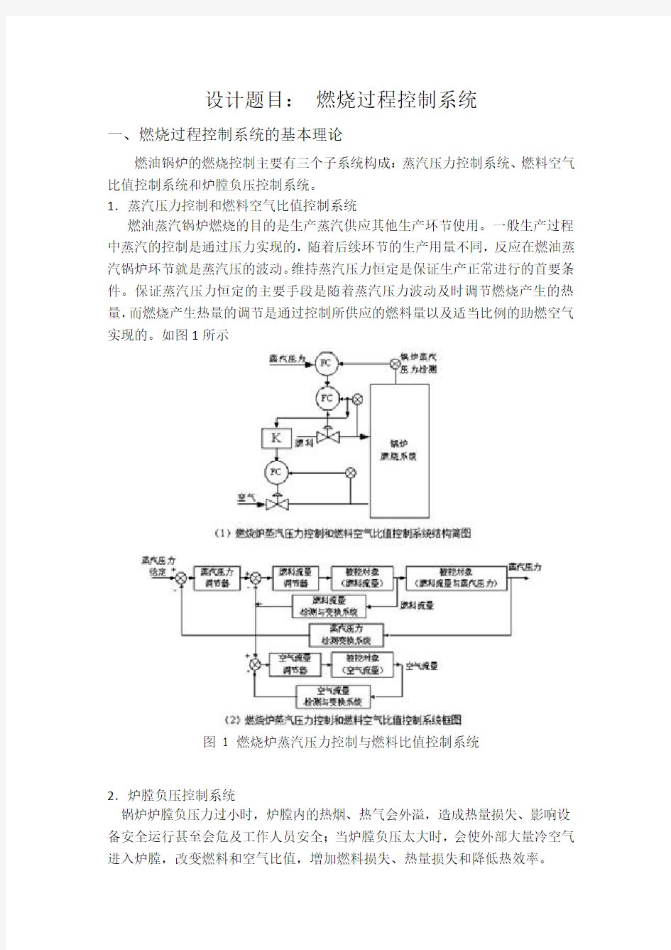 燃烧过程控制系统