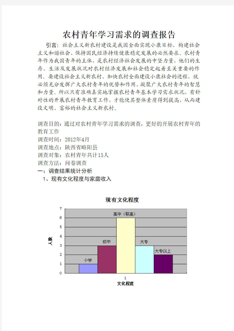 农村青年学习需求的调查报告