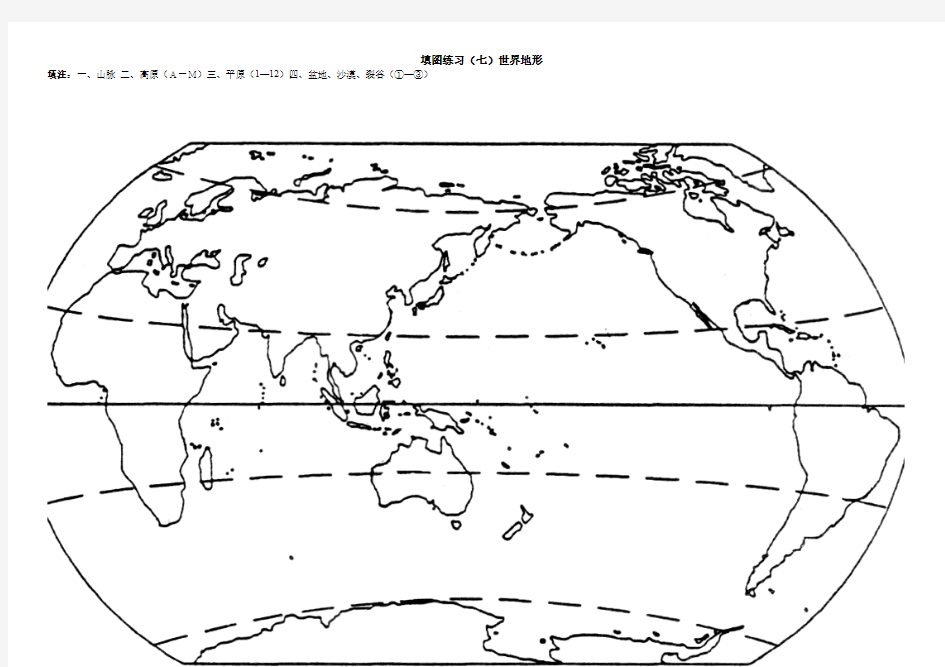 世界地形图(填图练习)