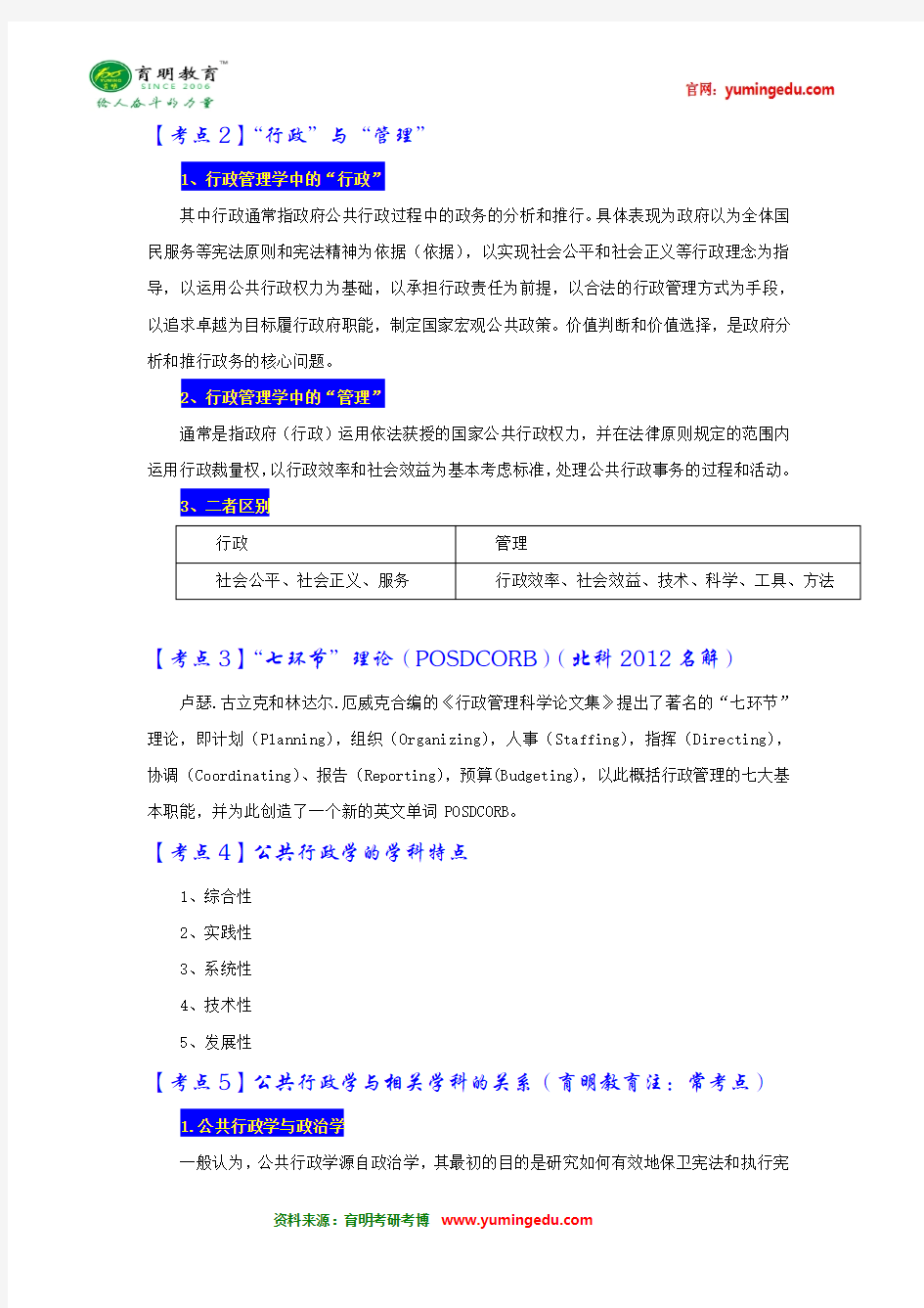 【状元郑晗笔记】2016年北京大学行政管理考研历年真题解析、