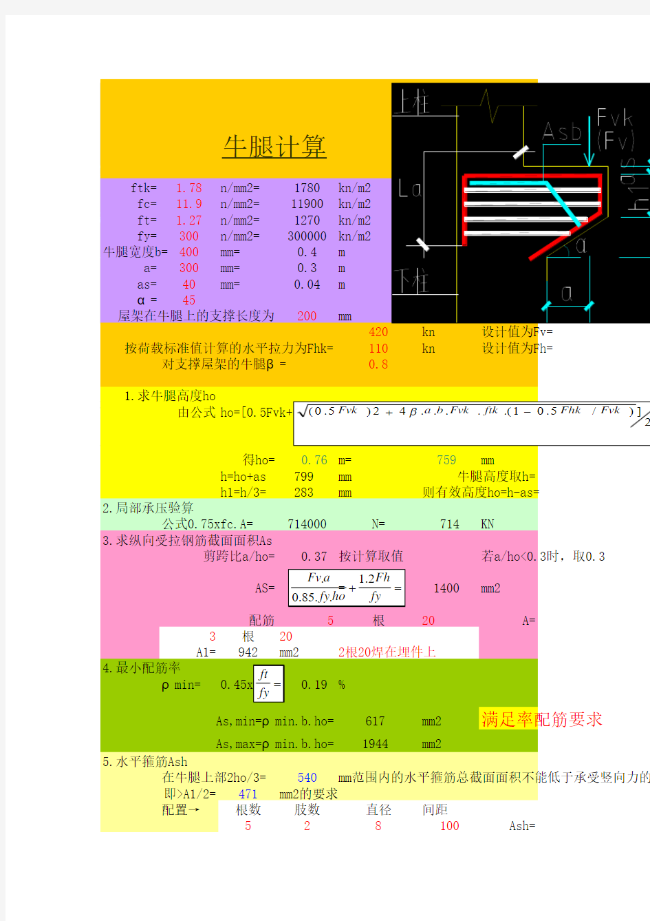 牛腿计算