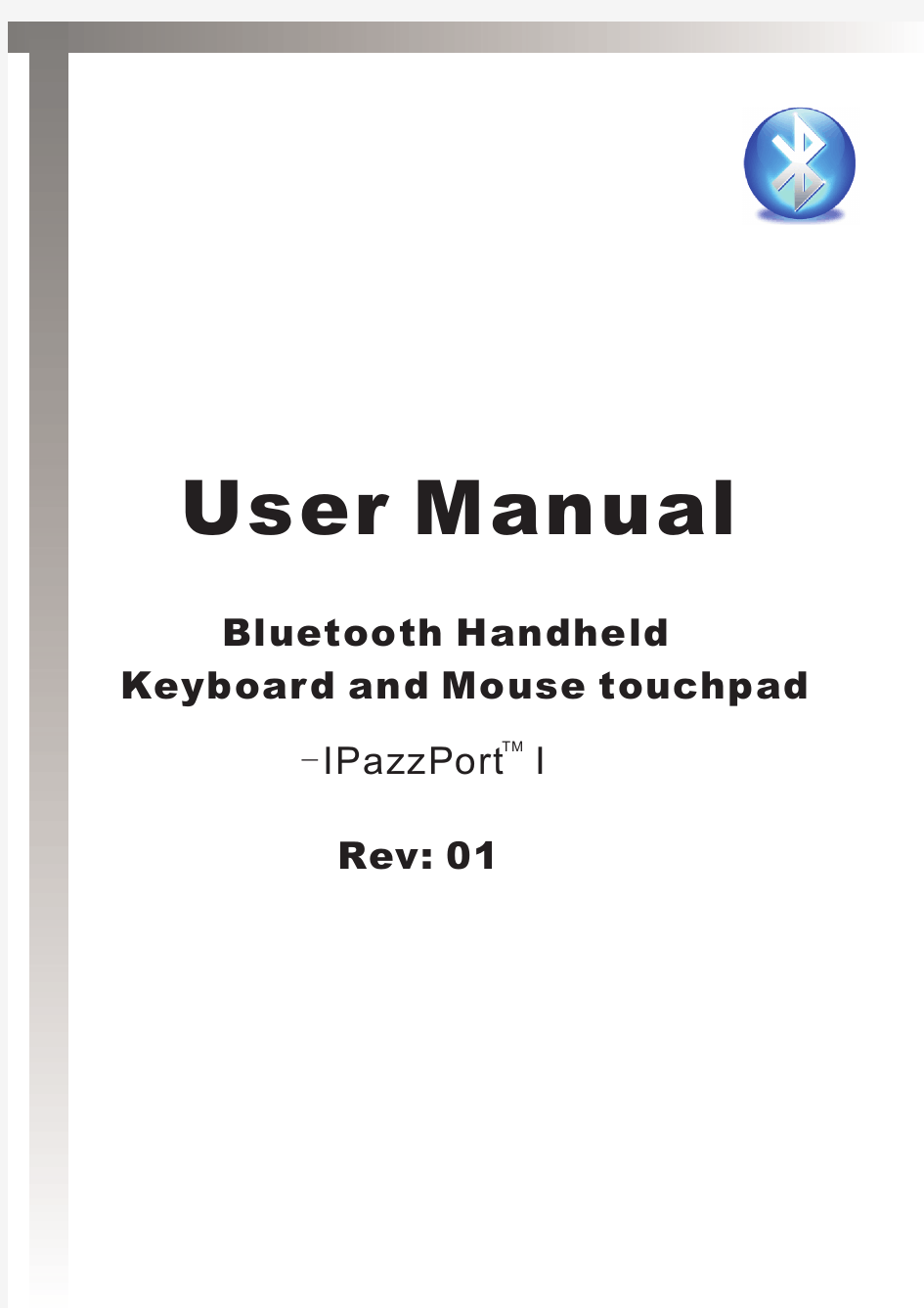 iPazzPort 蓝牙无线键盘触摸板 KP-810-02BTT 英文说明书