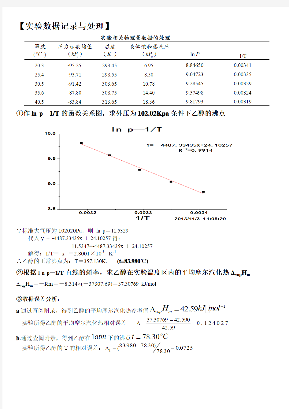 乙醇的饱和蒸汽压