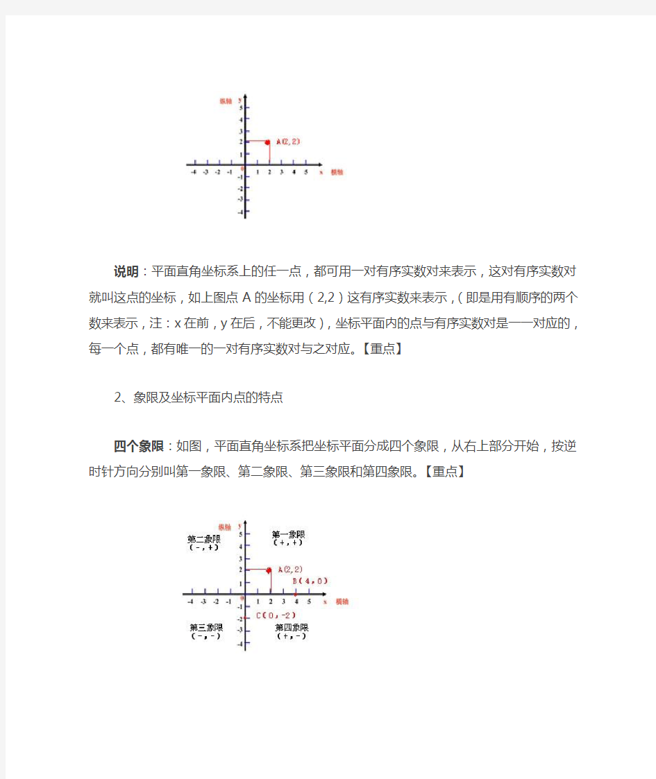 七年级下册数学平面直角坐标系坐标系知识点整理