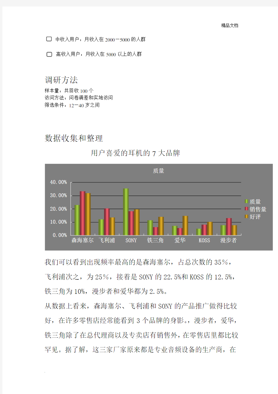 耳机的调研报告