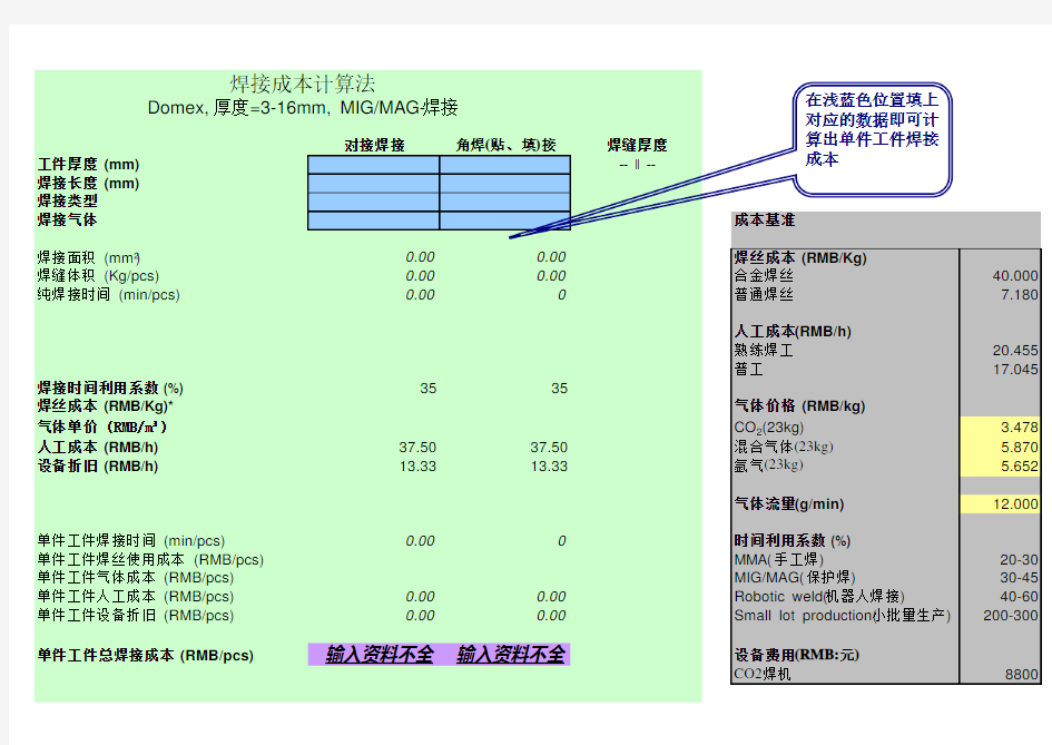 焊接成本计算