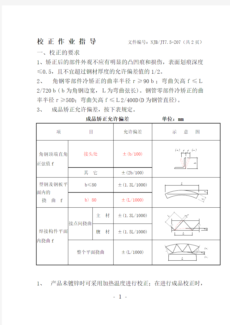 校正作业指导书