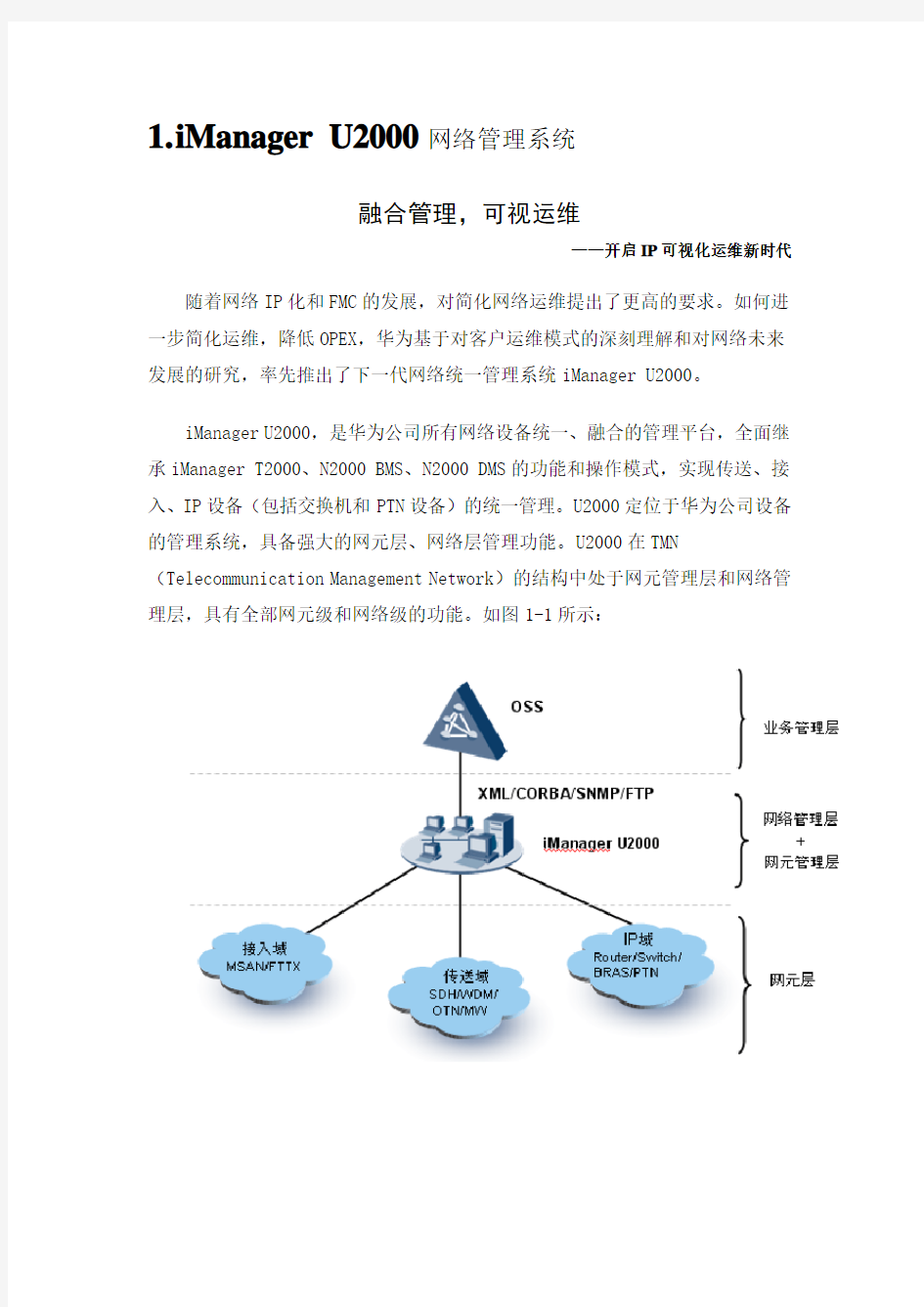 iManager U2000网络管理系统