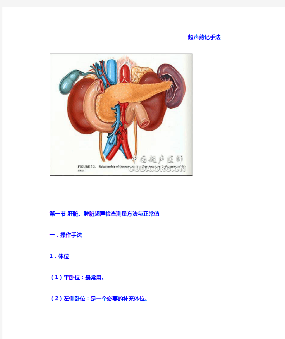 超声熟记手法