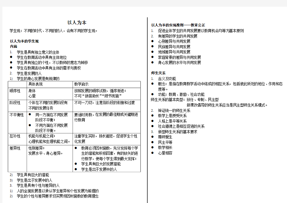 以人为本教育观