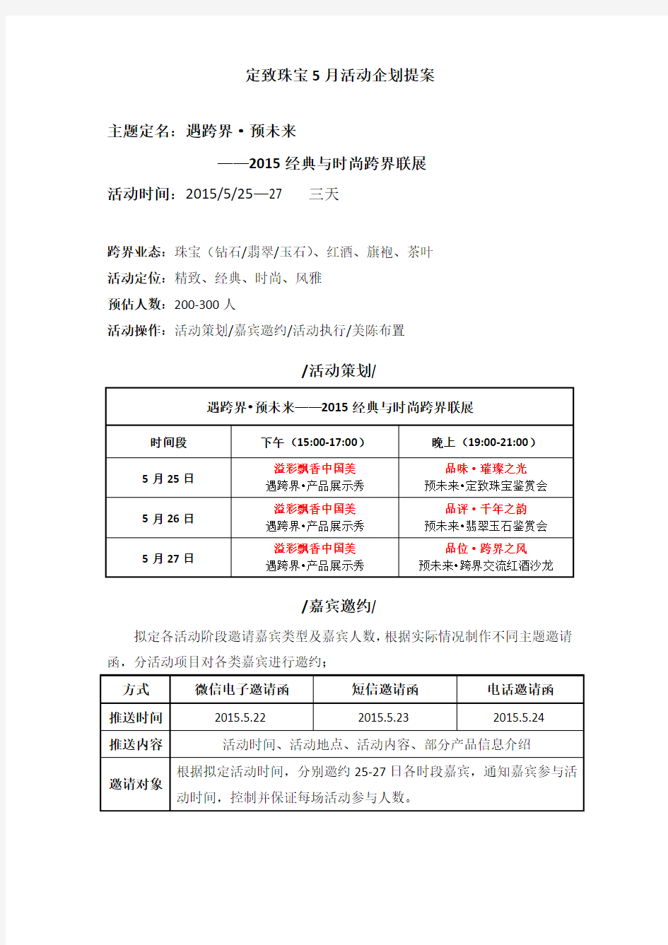 定致珠宝5月活动企划提案