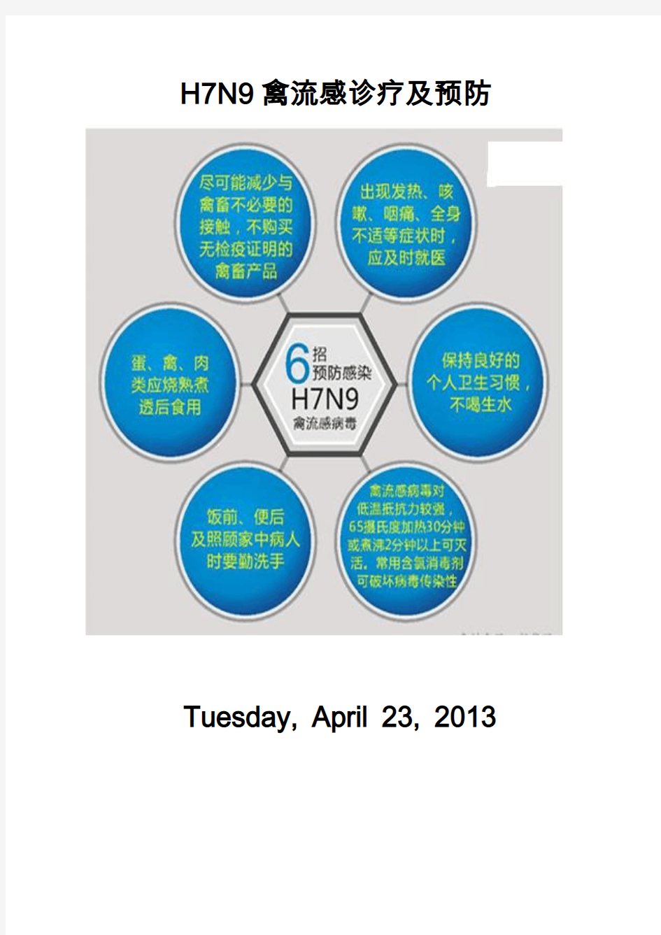 H7N9禽流感诊疗及预防