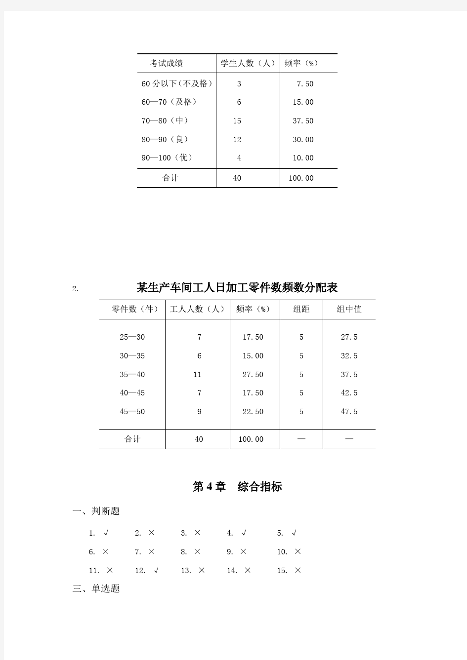 统计学原理课后练习答案(修订版)