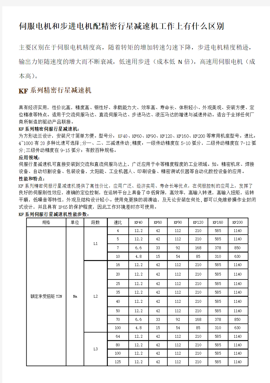 伺服电机和步进电机配精密行星减速机工作上有什么区别