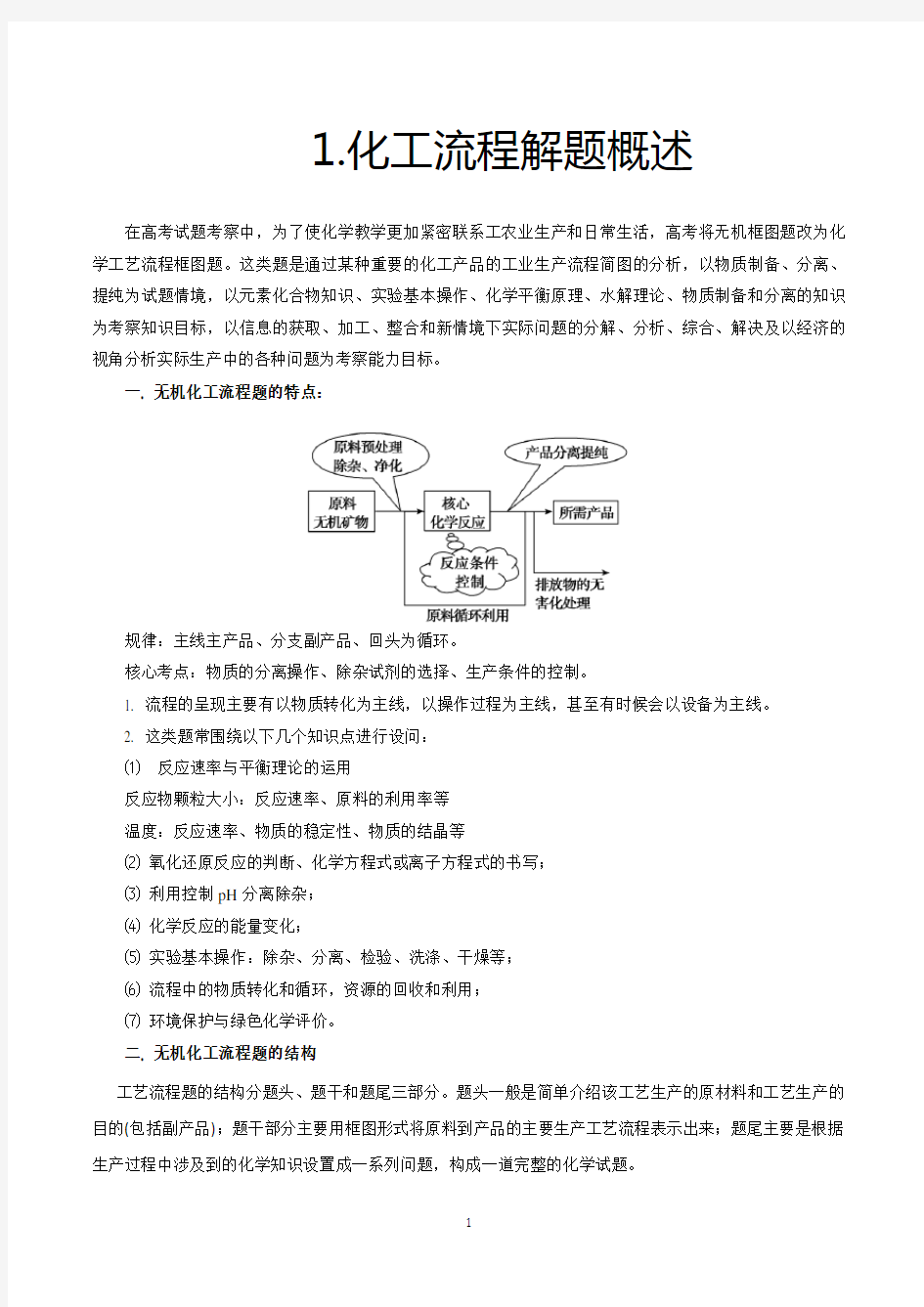 高三化学工业流程题目专题