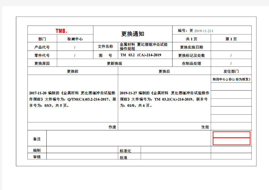 金属夏比缺口冲击试验 操作规程