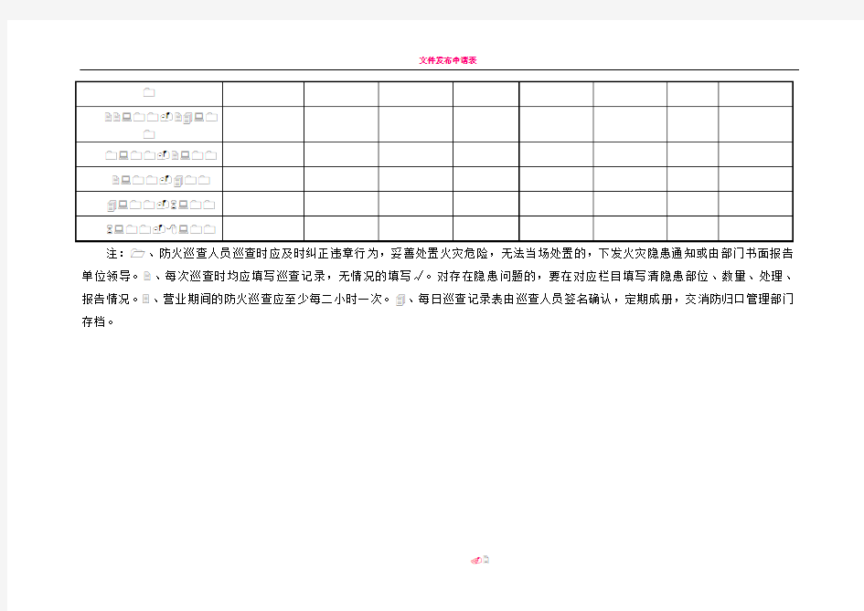 1、每日防火巡查记录表