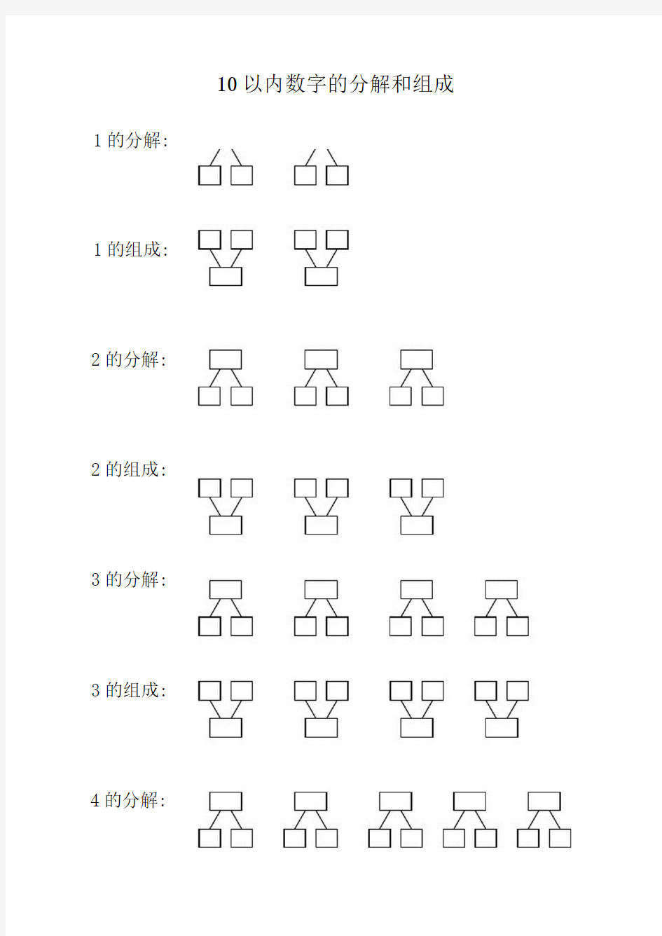 10以内数字的分解和组成(2)