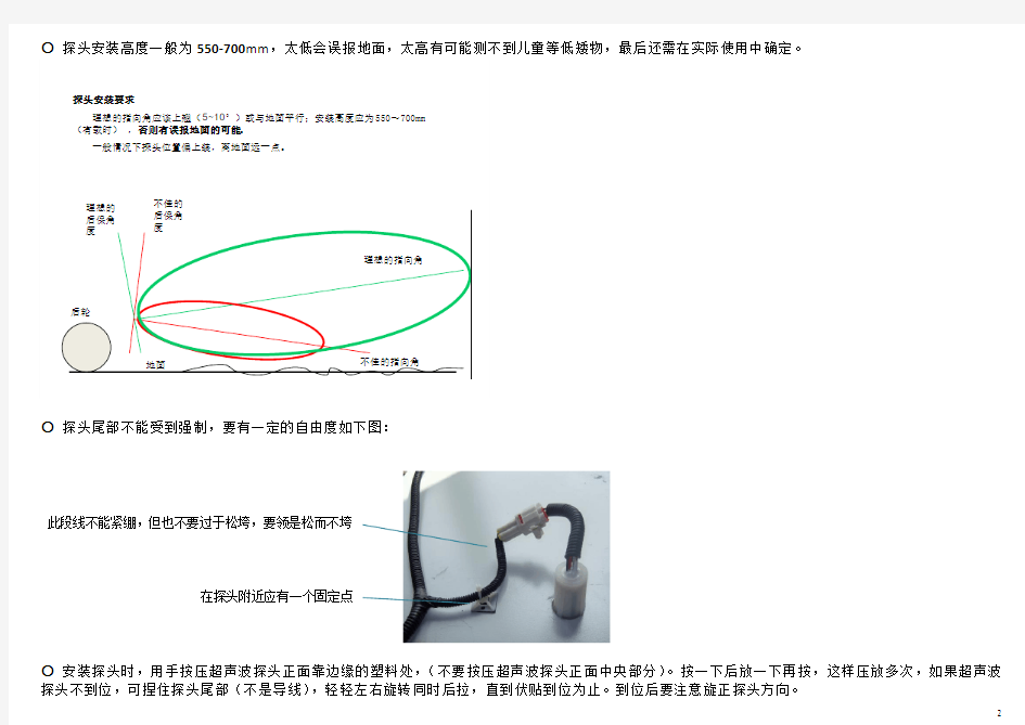 倒车雷达探头位置及安装