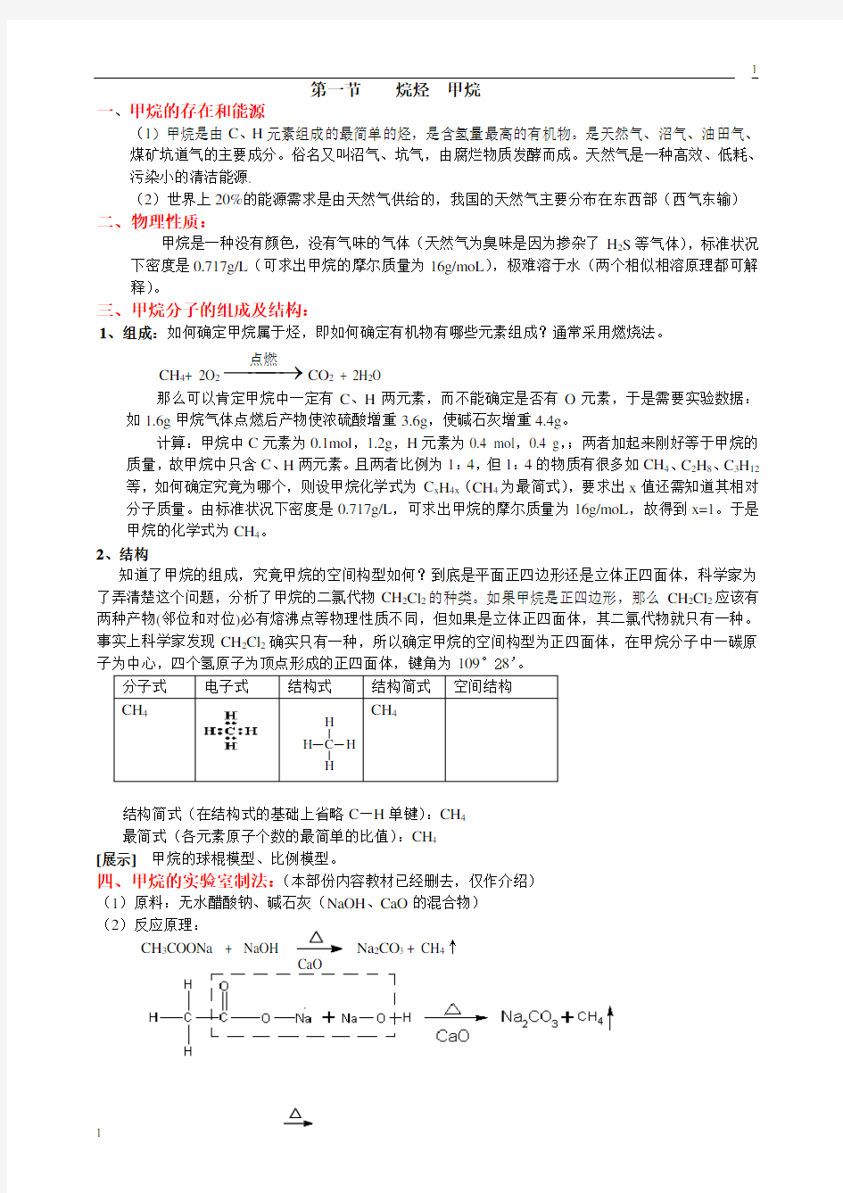 烷烃知识点总结