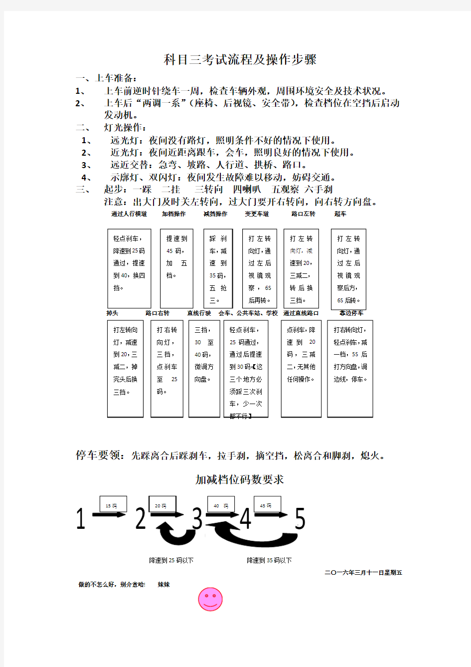 科目三考试流程及操作步骤