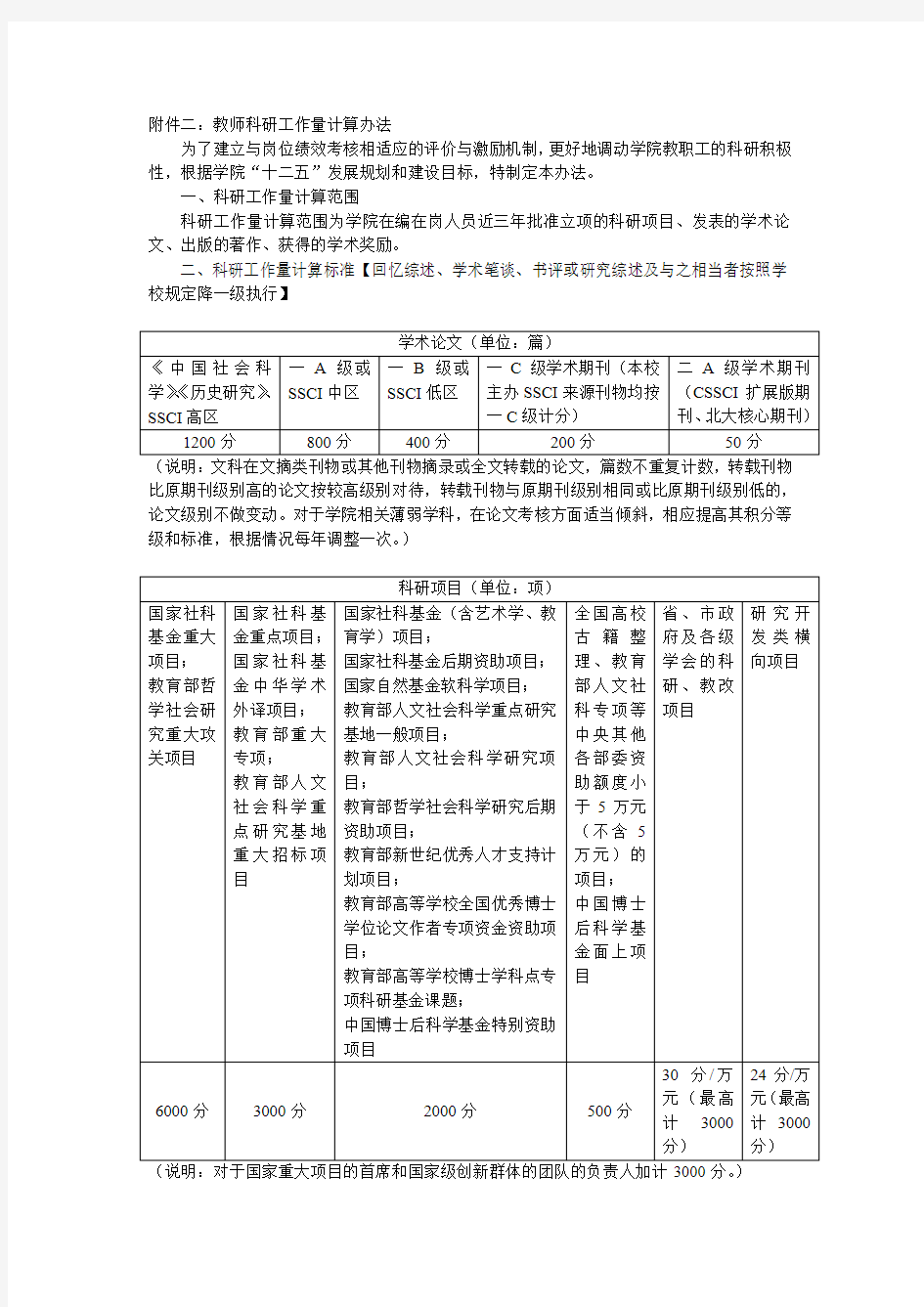 教师科研工作量计算办法