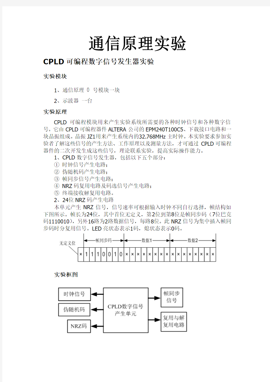 通信原理实验报告