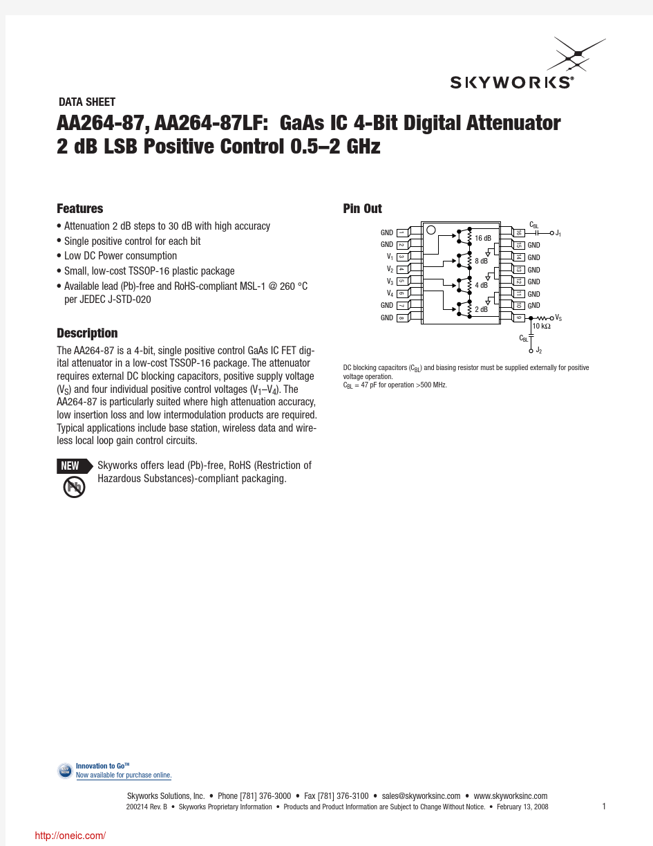 AA264-87LF;中文规格书,Datasheet资料