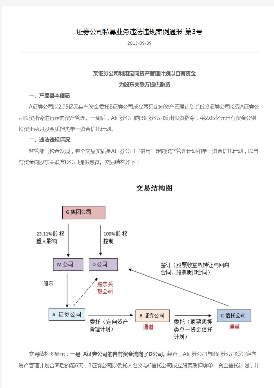 证券公司私募业务违法违规案例通报-第3号