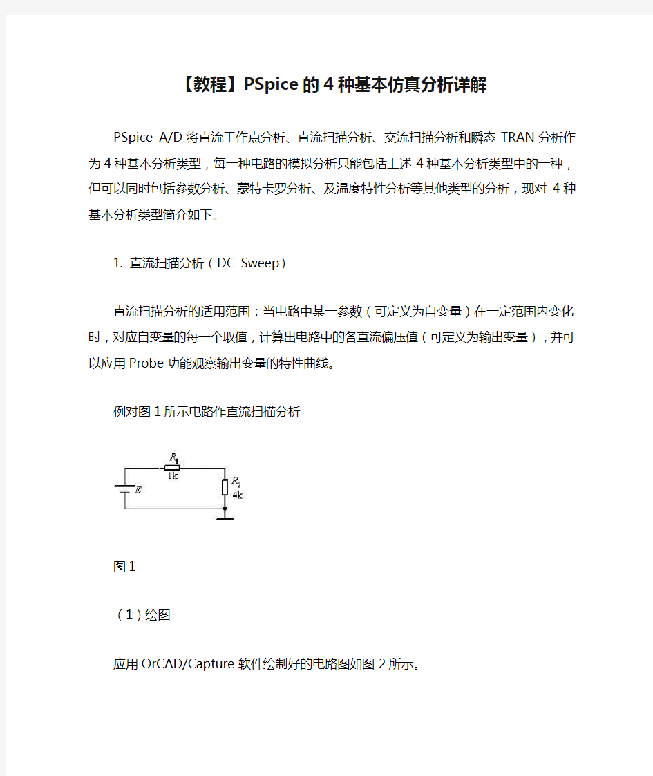 【教程】PSpice的4种基本仿真分析详解